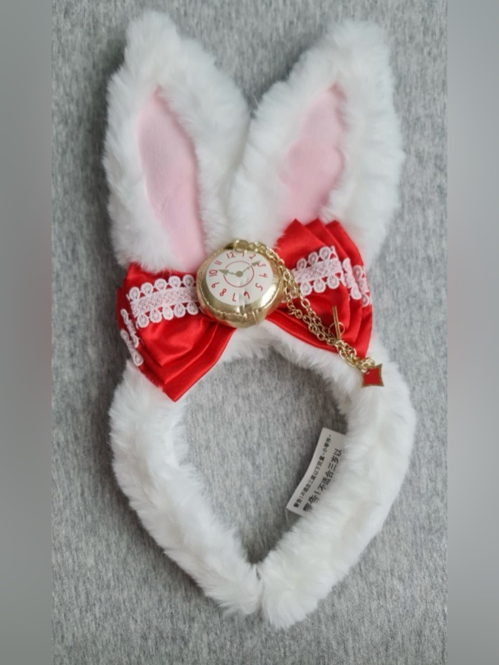 NWT Disney Resort Tokyo Alice in Wonderland, the white rabbit, plush ears